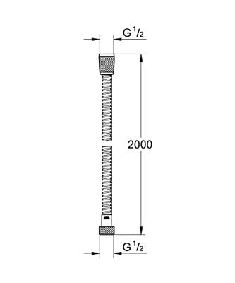 Grohe Vitalio doucheslang metaal 200cm chroom Grohe Vitalio doucheslang metaal 200cm chroom