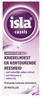 Isla Cassis Keelpastilles - bij kriebelhoest en kortdurende heesheid