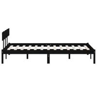 Bedframe massief grenenhout zwart 120x200 cm - thumbnail