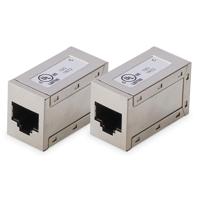 Digitus AT-AG-8-8-C6S-2 Digitus CAT 6, modulaire koppeling, afgeschermd - 2 stuks AT-AG-8-8-C6S-2 RJ45, behuizing (koppeling) Aantal polen (sensoren) 8 Zilver - thumbnail