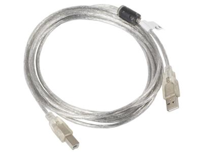 Lanberg CA-USBA-12CC-0030-TR USB-kabel USB 2.0 3 m USB B Transparant