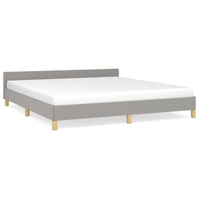 Bedframe met hoofdeinde stof lichtgrijs 180x200 cm Bedframe met hoofdeinde stof lichtgrijs 180x200 cm