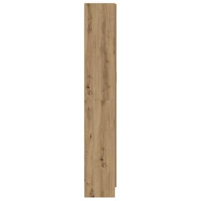 Hoge kast 82,5x30,5x185 cm bewerkt hout artisanaal eikenkleur