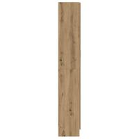 Hoge kast 82,5x30,5x185 cm bewerkt hout artisanaal eikenkleur - thumbnail