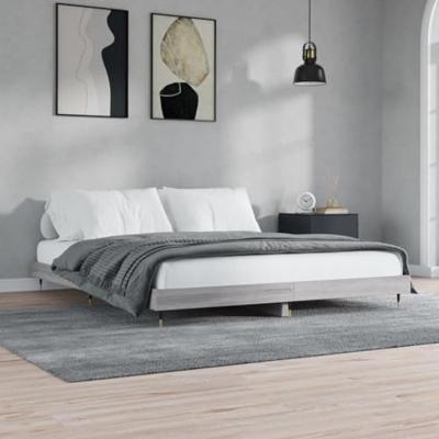 Bedframe zonder matras 160x200 cm spaanplaat grijs Sonoma