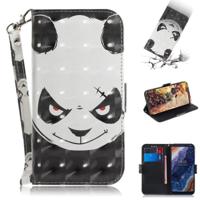 3D gekleurde tekening boos Bear patroon horizontale Flip lederen case voor Nokia 9 met houder & card slots & portemonnee - thumbnail