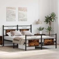 Bedframe zonder matras hout gerookt eikenkleurig 140x200 cm - thumbnail