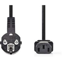 Stroomkabel | Type F (CEE 7/7) Male | IEC-320-C13 | Gehoekt | Recht | Vernikkeld | 2.00 m | Rond | PVC | Zwart | Envelop - thumbnail