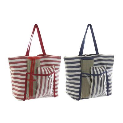 Strandtas DKD Home Decor 55 x 17 x 35 cm Canvas Rood Blauw PVC (2 Stuks)