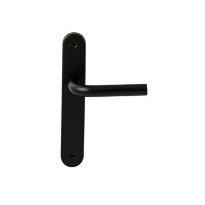 Hardbrass Deurkruk Oslo op ovaal langschild blind - zwart