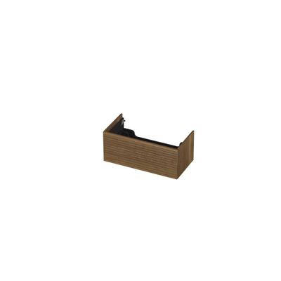 INK - Onderkast 1 Lade Push 2 Open Horizontaal Gefreesd Bestaande Uit - 900x450x376 Mm - Massief Eiken Aqua