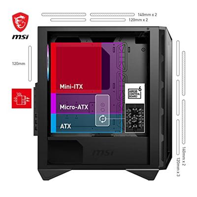 Micro Star International Computer MPG GUNGNIR 110R Midi-tower PC-behuizing Zwart