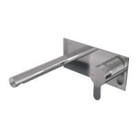 Brauer Chrome Edition Wastafelmengkraan inbouw - rechte uitloop links - hendel plat smal - afdekplaat - model D 1 - chroom 5-CE-004-S4 - thumbnail