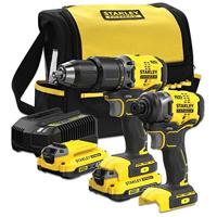 Stanley FATMAX SFMCK461D2S V20 Combo Kit | 18V Accu Schroefklopboormachine + Accu Slagschroevendraaier | 2 Accu&apos;s + Lader | In Softbag - - thumbnail