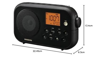 Sangean PR-D12 BT Radio Middengolf, VHF (FM) Bluetooth Zwart