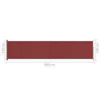 Tuinscherm uittrekbaar 140x600 cm rood - thumbnail