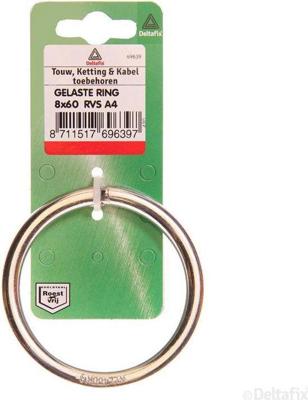 Gelaste ring 8x60 rvs Deltafix - Deltafix