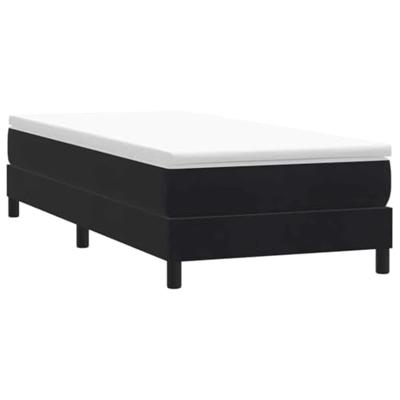 Boxspring met matras fluweel zwart 90x220 cm