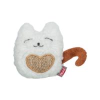 Trixie kat stof / pluche met kattenkruid / catnip wit / beige - thumbnail