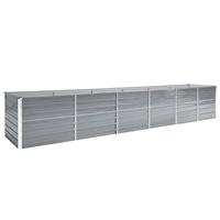 VidaXL Plantenbak verhoogd 480x80x77 cm gegalvaniseerd staal grijs - thumbnail