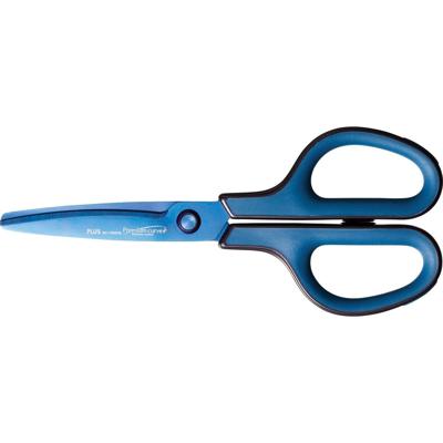 Plus FitCut Curve PREMIUM schaar, 17,5 cm, titanium bladen, blauw, op blister
