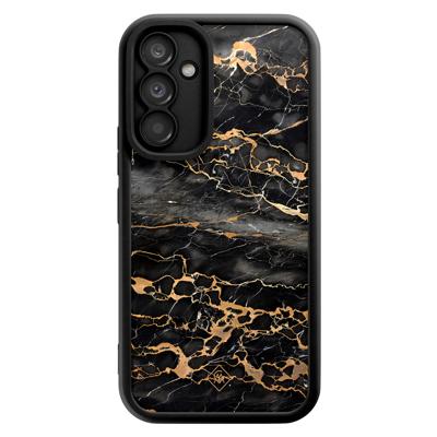 Samsung Galaxy A54 zwarte case - Marmer grijs brons