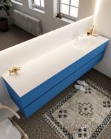 Mondiaz Vica 200cm badmeubel jeans 4 lades wastafel Moon rechts met 1 kraangat - thumbnail