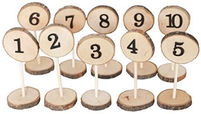 Houten Tafelmarkers Boomstam (10st)