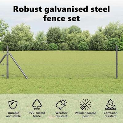 VidaXL Afrasteringspaal grijs 10 x 0,5 m (13 mm gaas) staal en pvc VidaXL Afrasteringspaal grijs 10 x 0,5 m (13 mm gaas) staal en pvc