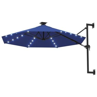 VidaXL Wandparasol met led's 300 cm blauw VidaXL Wandparasol met led's 300 cm blauw