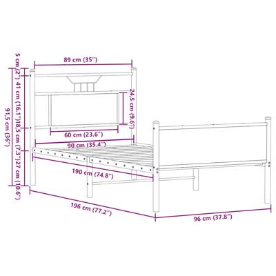 Bedframe zonder matras 200x200 cm spaanplaat gerookt eiken
