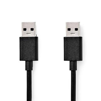 Nedis USB-Kabel | USB 3.2 Gen 1 | USB-A Male | USB-A Male | 5 Gbps | Vernikkeld | 2.00 m | Rond | PVC | Zwart | Label - CCGL61000BK20