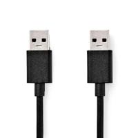 Nedis USB-Kabel | USB 3.2 Gen 1 | USB-A Male | USB-A Male | 5 Gbps | Vernikkeld | 2.00 m | Rond | PVC | Zwart | Label - CCGL61000BK20 - thumbnail