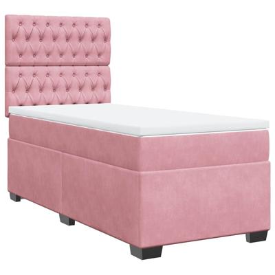 Boxspring met matras fluweel roze 120x200 cm