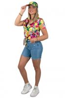 Hawaii Blouse Met Zonneklep Ananassen Roze - thumbnail