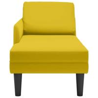 Chaise longue met kussen en rechterarmleuning fluweel geel - thumbnail