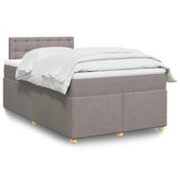 Boxspring met matras stof taupe 120x190 cm - thumbnail