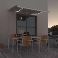 VidaXL Luifel handmatig uittrekbaar met led 300x250 cm crèmekleurig - thumbnail