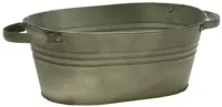 Mega Collections Bloempot Ovaal Zink - L29 x B21 x H12.5 cm - Vintage Groen - thumbnail