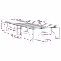 Bedframe Wasbruin 80 x 200 cm Massief grenenhout - thumbnail
