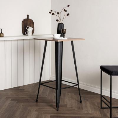 Nohr Vierkante Bartafel 'Jerae' 60 x 60cm, kleur Walnoot/Zwart Nohr Vierkante Bartafel 'Jerae' 60 x 60cm, kleur Walnoot/Zwart