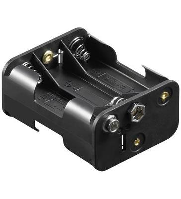 Batterijhouder, 6 x Mignon 'AA' met drukknopaansluiting
