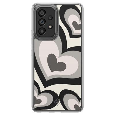 Samsung Galaxy A52 hybride hoesje - Hart swirl zwart