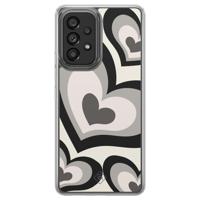 Samsung Galaxy A52 hybride hoesje - Hart swirl zwart - thumbnail