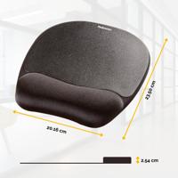 Memory Foam - Muismat met polskussen - zwart - thumbnail