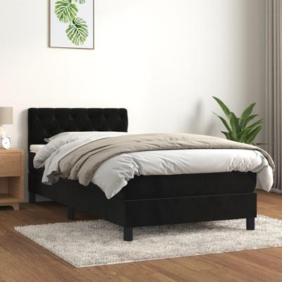 Boxspring met matras fluweel zwart 80x200 cm