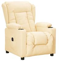 Fauteuil elektrisch verstelbaar kunstleer crèmekleurig - thumbnail