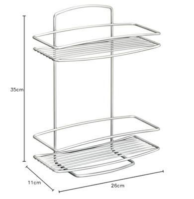 Metaltex onda doucherek 2 etages 26x11x35 cm zilver