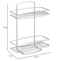 Metaltex onda doucherek 2 etages 26x11x35 cm zilver - thumbnail