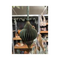 Kerstbal Uivorm 15cm Groen karton - thumbnail